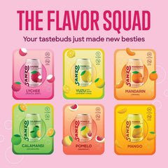 Sanzo Flavored Sparkling Water Variety Pack - Yuzu Lemon, Calamansi Lime, Pomelo Grapefruit, Mango, Lychee, Mandarin Orange - Asian Drinks Carbonated Flavored Water, Fizzy Seltzer - 12oz, 12 Pack