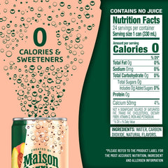 Maison Perrier Forever Peach Flavored Sparkling Water, 11.15 Fl Oz Cans, 8 Count, 3 Pack