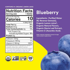 Lemon Perfect Blueberry, Hydrating Flavored Lemon Water, Zero Sugar, Healthy Hydration Drinks, Organic, 15.2oz Bottles (12-Pack)