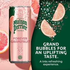 Maison Perrier Forever Grapefruit Flavored Sparkling Water, 11.15 Fl Oz Cans, 8 Count, 3 Pack