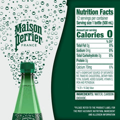 Maison Perrier Ultimate Sparkling Water, 16.9 Fl Oz Plastic Water Bottles, 12 Count