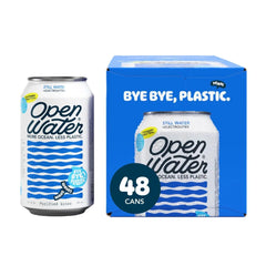 Open Water Still 12oz Cans (4 Cases, 48 Cans) - Sustainable Aluminum Canned Still Water With Electrolytes - 7.0 pH Balanced BPA-Free Ultra-Purified Water