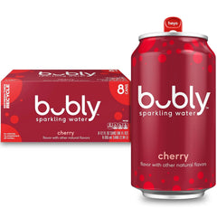 bubly Sparkling Water, Cherry, Zero Sugar & Zero Calories, Seltzer Water, 12 Fl Oz Cans, Packaging May Vary (Pack of 8)