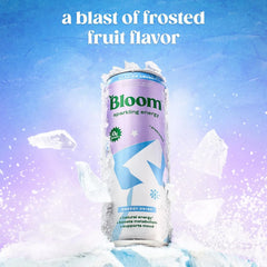 Bloom Nutrition Sparkling Energy Drink - Natural Caffeine, Zero Sugar, 180mg - Antioxidant-Rich with Green Coffee Bean, Green Tea Extract, Prebiotics - Glacier Crush - 12oz 12 Pack