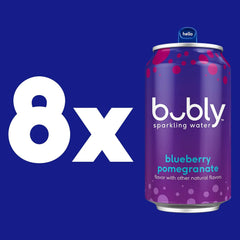 bubly Sparkling Water, Blueberry Pomegranate, Zero Sugar & Zero Calories, 12 Fl Oz Cans (Pack of 8)