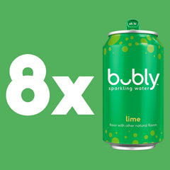 bubly Sparkling Water, Lime, Zero Sugar & Zero Calories, Seltzer Water, 12 Fl Oz Cans, Packaging May Vary (Pack of 8)