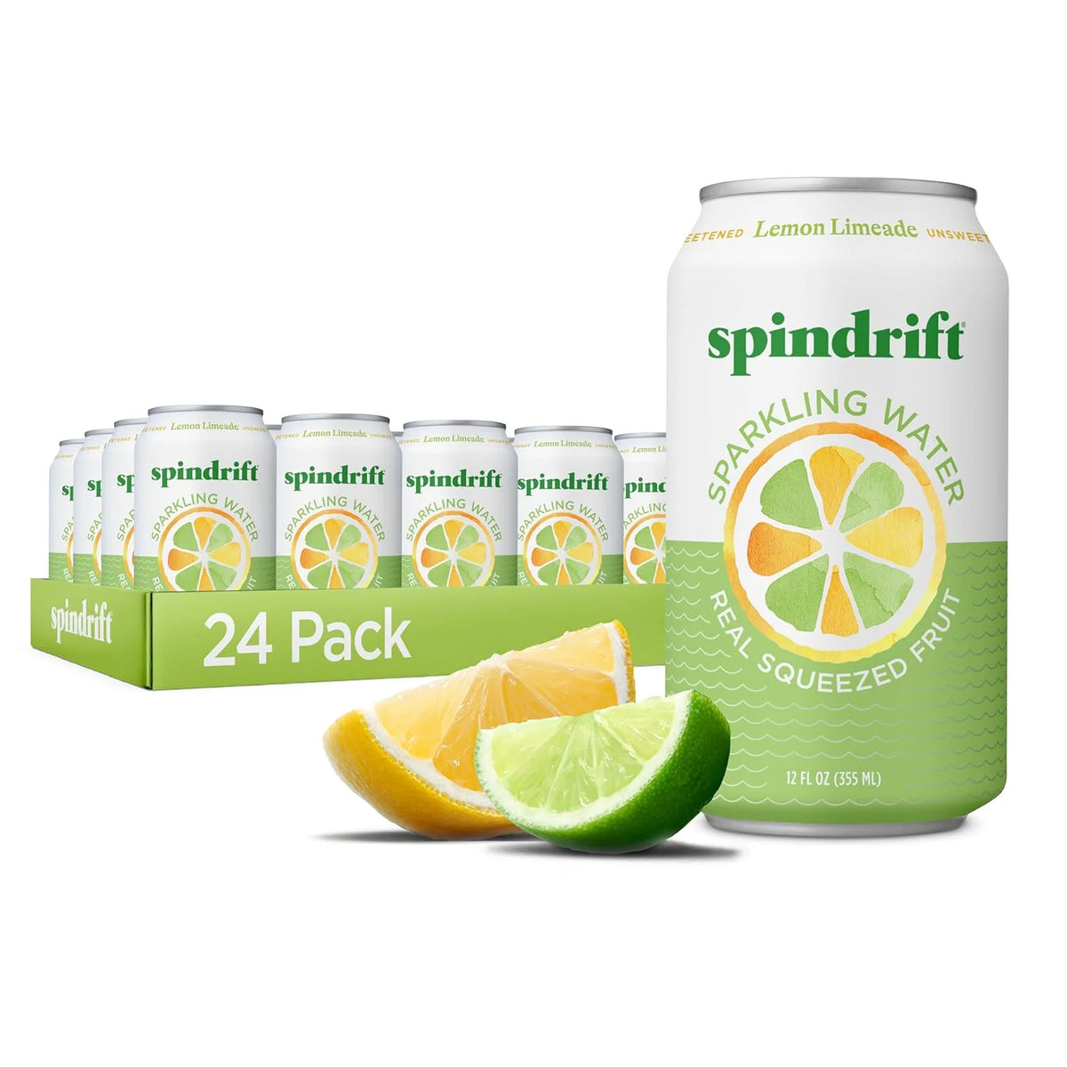 Spindrift Lemon Limeade Can 12 Ounce (Pack of 24)