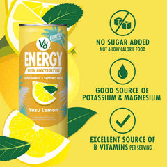 V8 Energy Yuzu Lemon Energy Drink, 8 fl oz Can, 6 pack (Case of 4)