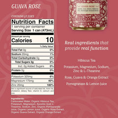 Corpse Reviver: Organic Electrolyte Hydration Drink | 175mg Magnesium, 325mg Potassium, 75mg L-Theanine, 20mg Zinc, 20mg Sodium, Functional Beverage (Non-Alcoholic Sparkling Water), Guava Rose 12-Pack