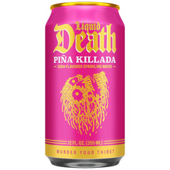 Liquid Death Soda-Flavored Sparkling Water - Piña Killada (Classic Piña Colada), Less Sugar*, Huge Flavor, No Caffeine, No Artificial Sweeteners, 12 Fl Oz (Pack of 12)