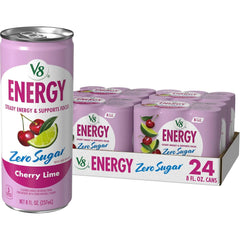 V8 Energy Zero Sugar Cherry Lime Energy Drink 8 fl. oz. Can (24 Pack)
