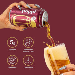 Poppi Prebiotic Soda, Sparkling Water & Fruit Juice, The Classics, 12 Oz, 12 Pack
