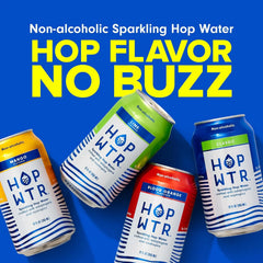 HOPWTR Variety Pack - Sparkling Hop Water, Sugar Free Non Alcoholic Drinks & NA Beer Alternative, Low Carb Adaptogen Drink with Nootropics, Zero Calories Sparkling Water (12 Pack, 12oz Cans)