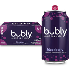 bubly Sparkling Water, Blackberry, Zero Sugar & Zero Calories, Seltzer Water, 12 Fl Oz Cans, Packaging May Vary (Pack of 8)