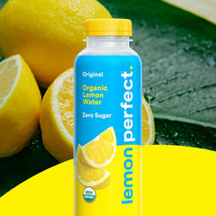 Lemon Perfect Original, Flavored Lemon Water, Organic, Zero Sugar, Healthy Hydration Drinks, 15.2 fl oz Bottles (12-Pack)