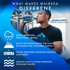 Waiākea - Hawaiian Volcanic Naturally Alkaline Water - Pēpē 24 Pack (330 mL, 11.1 Fl Oz) - pH Range 7.6 to 8.2 - Natural Volcanic Rock Filtration - Electrolytes and Minerals - Water Bottles 24 Pack