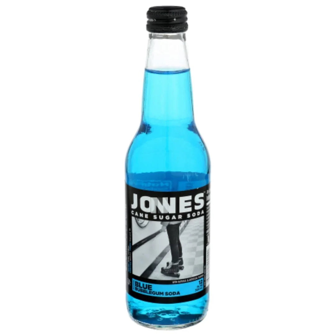 J0N3S Soda Blue Bubblegum 12 fl oz (Pack of 1) – Zevia Soda alternative – La Croix Sparkling Water style soda – fun bubblegum flavored drink