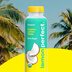 Lemon Perfect Coconut, Hydrating Flavored Lemon Water, Zero Sugar, Delicious and Refreshing, Organic, 15.2 fl oz Bottles (12-Pack)
