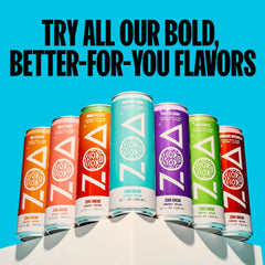 ZOA Zero Sugar Energy Drinks, Mango Splash - Sugar Free with Electrolytes, Healthy Vitamin C, Amino Acids, Essential B-Vitamins, and Caffeine from Green Tea - 12 Fl Oz (12-Pack)