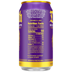 Liquid Death Soda-Flavored Sparkling Water - Killbert Grape, Less Sugar*, Huge Flavor, No Caffeine, No Artificial Sweeteners, 12 Fl Oz (Pack of 12)
