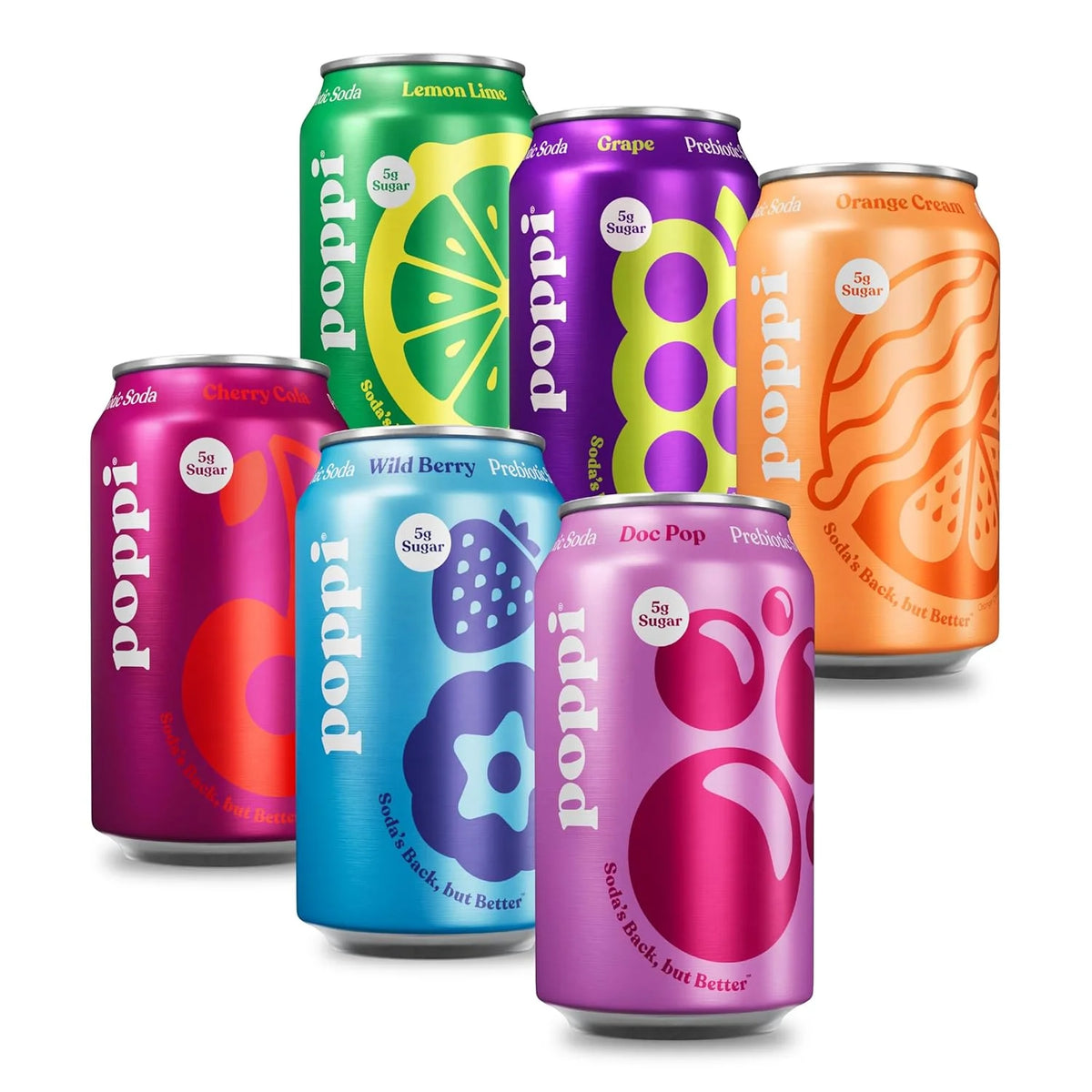 Poppi Prebiotic Soda, Sparkling Water & Fruit Juice, Crowd Pleasers, 12 Oz, 12 Pack