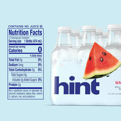 Hint Fruit-Infused Bottled Water, Watermelon - Sugar Free Flavored Water with Zero Calories, Naturally Flavored, and No Artificial Sweeteners - 16 Fl Oz (Pack of 12)
