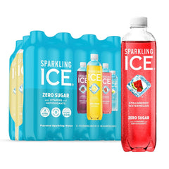 Sparkling Ice Blue Variety Pack, Zero Sugar Sparkling Water, with Vitamins and Antioxidants, 17 fl oz, 12 count (Classic Lemonade, Strawberry Watermelon, Grape Raspberry, Lemon Lime)
