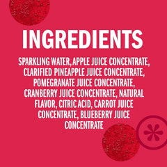 IZZE Sparkling Water Juice Beverage Blend, Pomegranate, No Sugar Added, 8.4 FL OZ, 24 Cans