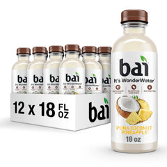 Bai Antioxidant Infused Water Beverage, Puna Coconut Pineapple, with Vitamin C and No Artificial Sweeteners, 18 Fluid Ounce Bottle, 12 Pack