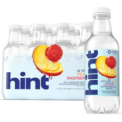 Hint Fruit-Infused Bottled Water, Peach Raspberry - Sugar Free Flavored Water with Zero Calories, Naturally Flavored, and No Artificial Sweeteners - 16 Fl Oz (Pack of 12)