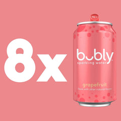 bubly Sparkling Water, Grapefruit, Zero Sugar & Zero Calories, Seltzer Water, 12 Fl Oz Cans, Packaging May Vary (Pack of 8)