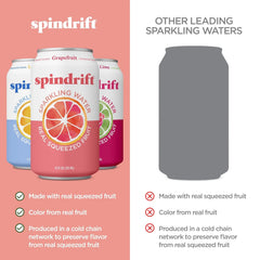 Spindrift Sparkling Water, Core 3 Flavor Variety Pack, Made with Real Squeezed Fruit, 12 Fl Oz Cans, Pack of 24