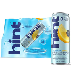 Hint Fruit-Infused Canned Water, Blueberry Lemon - Purified Flavored Water with Zero Calories, Natural Flavors, and Sugar Free - 12 Fl Oz Cans (Pack of 12)