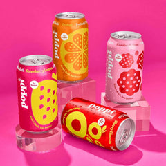 Poppi Prebiotic Soda, Sparkling Water & Fruit Juice, Short List, 12 Oz, 12 Pack
