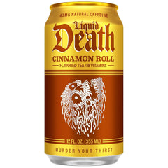 Liquid Death Iced Tea - Cinnamon Roll, Less Sugar*, Boost of Caffeine, B Vitamins, No Artificial Sweeteners, 12 Fl Oz (Pack of 12)