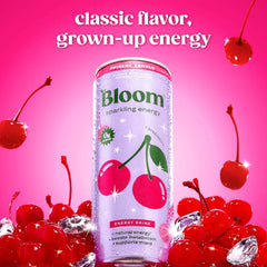 Bloom Nutrition Sparkling Energy Drink - Natural Caffeine, Zero Sugar, 180mg Caffeine - Antioxidant-Rich with Green Coffee Bean, Green Tea Extract, Prebiotics - Shirley Temple- 12oz 12 Pack