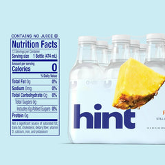 Hint Water Pineapple, Pure Water Infused with Pineapple, Zero Sugar, Zero Calories, Zero Sweeteners, Zero Preservatives, Zero Artificial Flavors, 16 Fl Oz (Pack of 12)