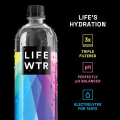 LIFEWTR Premium Purified Water, pH Balanced with Electrolytes, 100% recycled plastic bottles, 20 Fl Oz (Pack of 20)