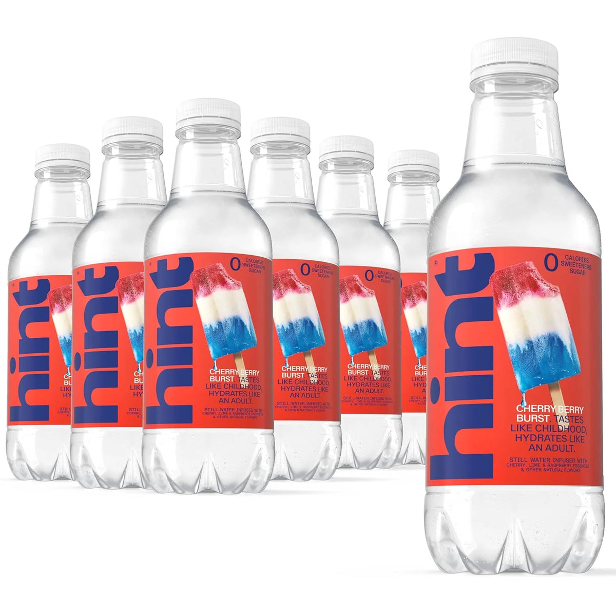 Hint Fruit-Infused Bottled Water, Cherry Berry Burst - Purified Water Beverages with Zero Calories, Natural Flavors, and Sugar Free - 16 Fl Oz (Pack of 12)
