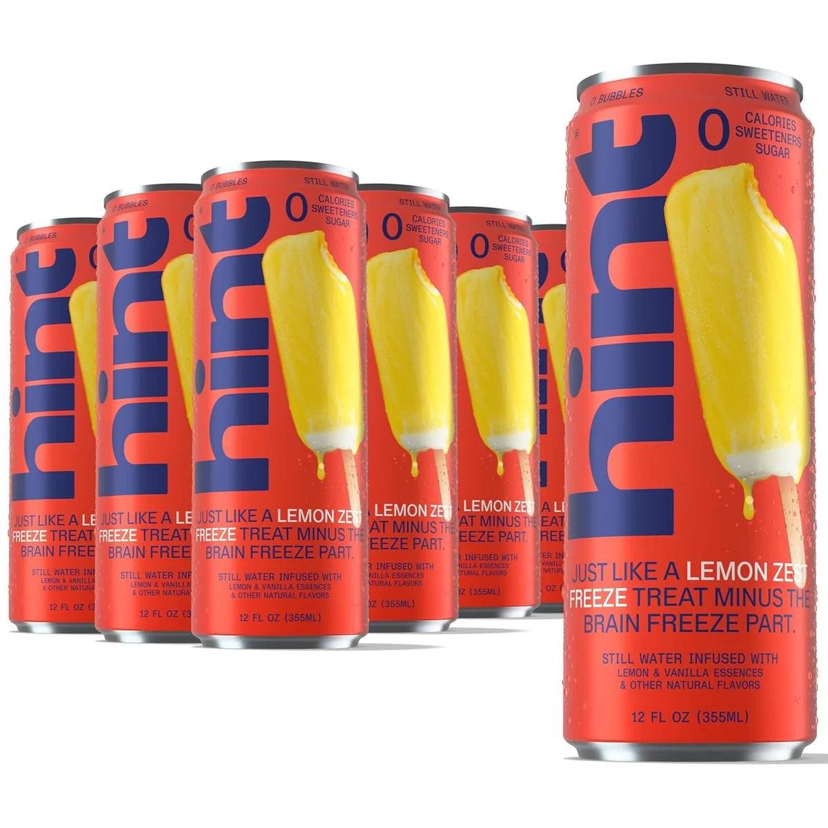 Hint Fruit-Infused Canned Water, Lemon Zest - Purified Flavored Water with Zero Calories, Natural Flavors, and Sugar Free - 12 Fl Oz Cans (Pack of 12)