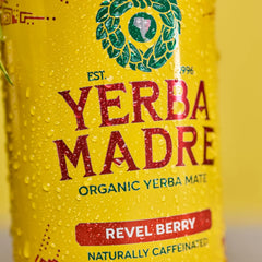 Yerba Madre Organic Yerba Mate, Revel Berry, 150mg Natural Caffeine, Energy Drink Alternative, No Jitters or Crash, 15.5 Oz Cans (Pack of 12)