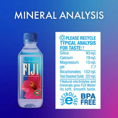 FIJI Natural Artesian Water 330 mL / 11.15 Fl Ounce Bottle (Pack of 6) - 100% Recycled Plastic
