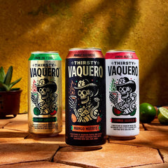 Thirsty Vaquero, Watermelon Jalapeño Flavored soda (Sandia Salvaje), Mexican-inspired soda, Real Fruit Juice & Savory Spices, Made with Organic Agave, Low Calorie, Natural Juice, 16 oz Cans, 12-Pack