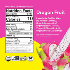Lemon Perfect Dragon Fruit, Hydrating Flavored Lemon Water, Zero Sugar, Delicious and Refreshing, Organic, 15.2 fl oz Bottles (12-Pack)