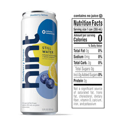Hint Fruit-Infused Canned Water, Blueberry Lemon - Purified Flavored Water with Zero Calories, Natural Flavors, and Sugar Free - 12 Fl Oz Cans (Pack of 24)