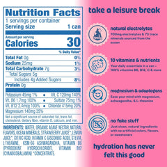 Leisure Hydration Non-Carbonated Electrolyte Refresher, Strawberry Breeze - Low Sugar Nutrient Enhanced Water Beverage - Get The Best Hydration Packed w/ Magnesium & Ashwagandha For Mood & Stress Support, Non-GMO, 16 oz (12-Cans)