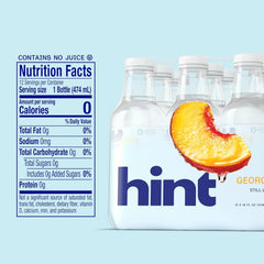 Hint Fruit-Infused Bottled Water, Georgia Peach - Sugar Free Flavored Water with Zero Calories, Naturally Flavored, and No Artificial Sweeteners - 16 Fl Oz (Pack of 12)