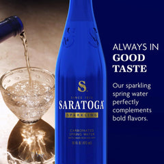 Saratoga, Sparkling Water Bottles, 6-Pack - Carbonated Spring Bottled Water - Recycled PET Plastic Bottles, 16 Fl Oz