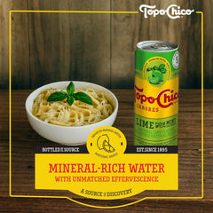 Topo Chico Sabores Lime with Mint Extract Flavored Sparkling Water, 12 fl oz Portable Cans, 8 Pack