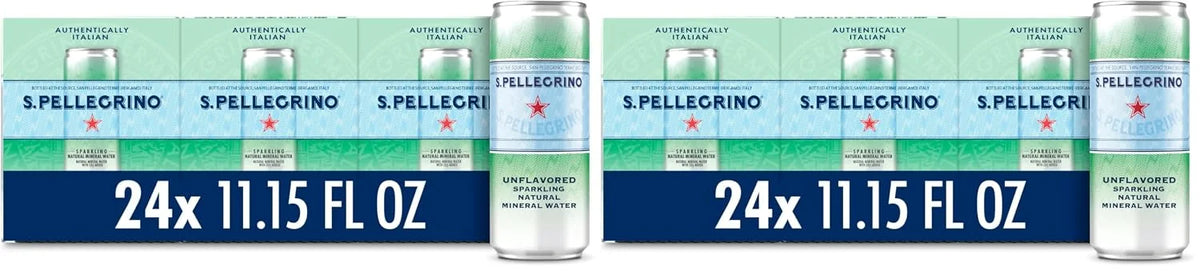 S.Pellegrino Sparkling Natural Mineral Water, Unflavored, 11.15 Fl. Oz (Pack of 48)